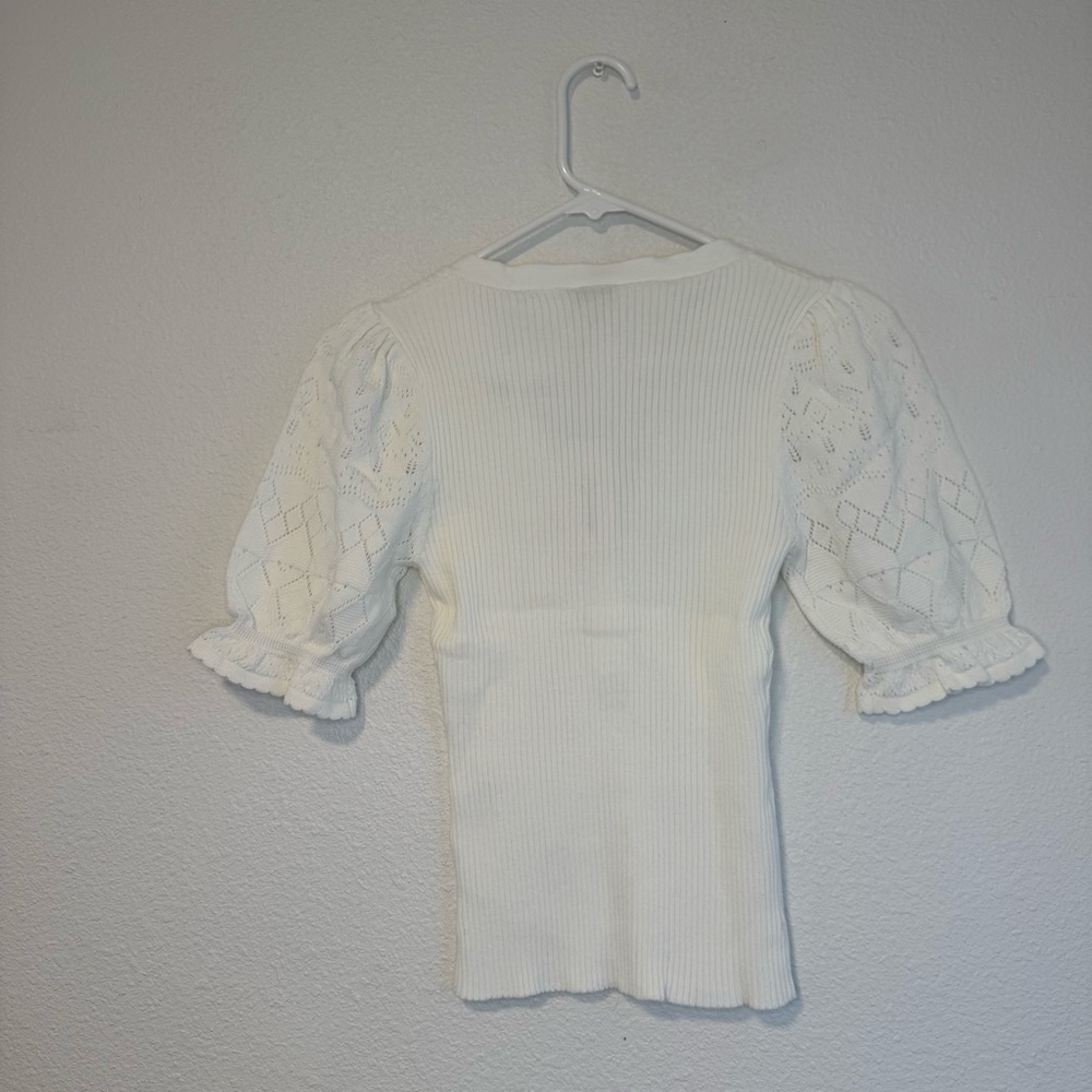 Sundance Twyla Stitch Sweater NWT in Ivory Small Petite - Picture 6 of 9